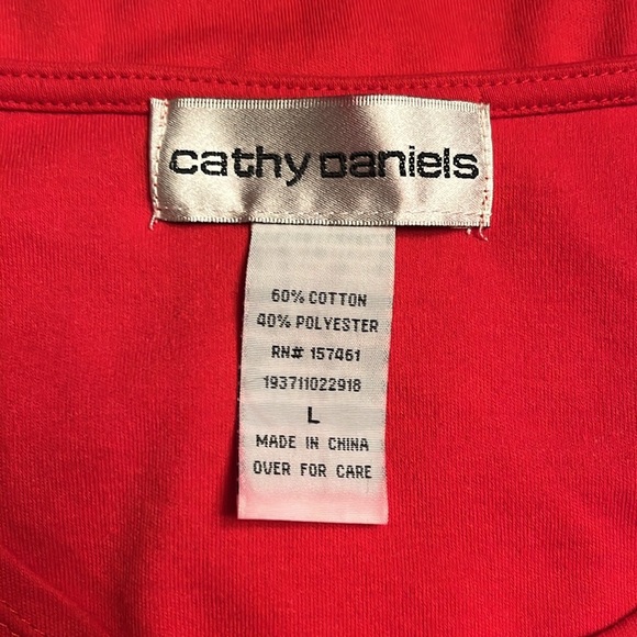 Cathy Daniels women’s pullover 3/4 sleeve red top sequins anchor Size L - Picture 6 of 8
